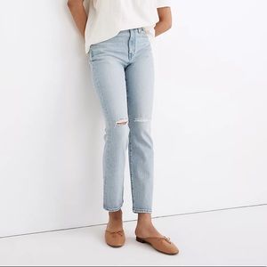 Madewell The High-Rise Slim Crop Boyjean in Dumas Wash: Ripped Edition Size 28